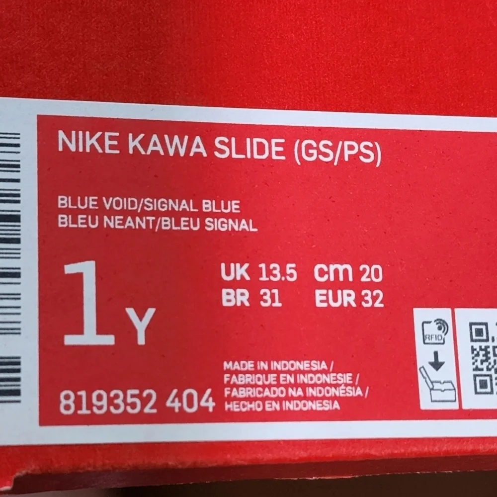 Nike Kids Kawa Slide Shoes - 1Y